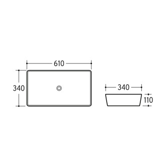 Comad UM-6275 SLIM 60 GREY DP Nábytkové umyvadlo na desku