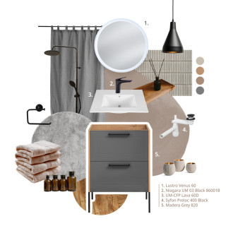 Comad MADERA GREY 854 FSC Skříňka pod umyvadlo 120 cm 2 zásuvky