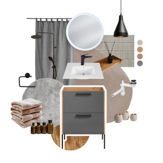 Comad MADERA GREY 854 FSC Skříňka pod umyvadlo 120 cm 2 zásuvky
