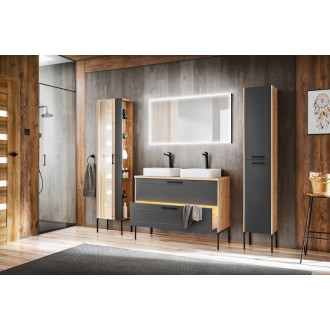 Comad MADERA GREY 854 FSC Skříňka pod umyvadlo 120 cm 2 zásuvky