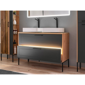 Comad MADERA GREY 854 FSC Skříňka pod umyvadlo 120 cm 2 zásuvky