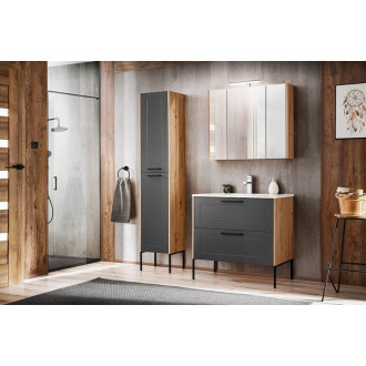 Comad MADERA GREY 820 FSC Skříňka pod umyvadlo 60 cm 2 zásuvky