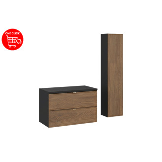Comad SET-TC B BLACK 80CM HC Nábytková sestava 80 cm s deskou a vysokou skříňkou