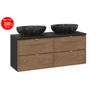 Comad SET-TC B BLACK 120CM UN MONA Nábytková sestava 120 cm s deskou a 2 umyvadly Mona
