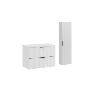 Comad SET-ADW B WHITE 80CM HC Nábytková sestava 80 cm s deskou a vysokou skříňkou