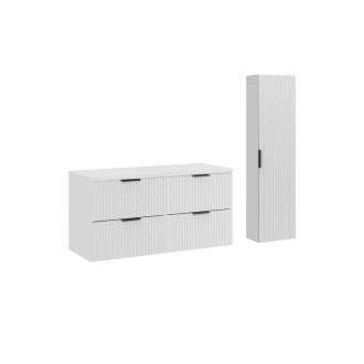 Comad SET-ADW B WHITE 120CM HC Nábytková sestava 120 cm s deskou a vysokou skříňkou
