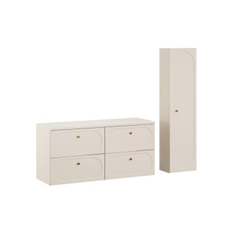 Comad SET-DS B SAND 120CM HC Nábytková sestava 120 cm s deskou a vysokou skříňkou
