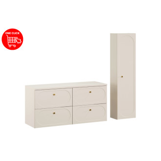 Comad SET-DS B SAND 120CM HC Nábytková zostava 120 cm s doskou a vysokou skrinkou