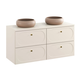Comad SET-DS B SAND 120CM UN WIKI MC Nábytková zostava 120 cm s doskou a 2 umývadlami Wiki