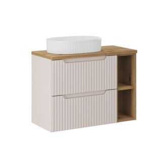 Comad SET-NOC B OAK 80CM UN BEYOND WH LR Nábytková sestava 80 cm s deskou a umyvadlem