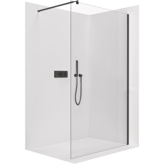 CERANO Sprchová zástěna Walk-in Onyx Round L/P kulatá černá mat, transparent sklo 90x200