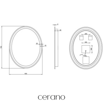 CERANO Koupelnové LED zrcadlo Cielo - 50x70 cm CER-476702