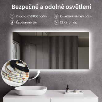 CERANO Koupelnové LED zrcadlo Fiore - 120x60 cm CER-476717