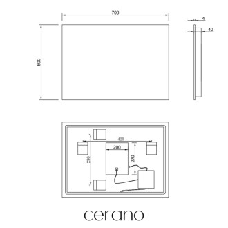 CERANO Koupelnové LED zrcadlo Fiore - 50x70 cm CER-476711
