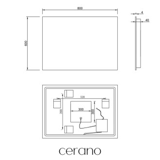 CERANO Koupelnové LED zrcadlo Fiore 80x60 CER-476708