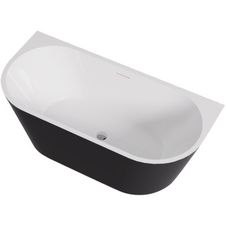 CERANO Volně stojící akrylátová vana Grazia černá lesklá/bílá lesklá 170x80 CER-477830