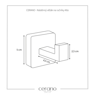 CERANO Nástěnný věšák na ručníky Alto - černá matná CER-479308