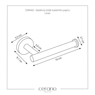 CERANO Nástěnný držák toaletního papíru Lineo - chrom CER-479401