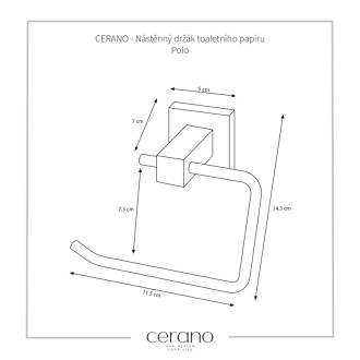 CERANO Nástěnný držák toaletního papíru Polo černá mat CER-479557