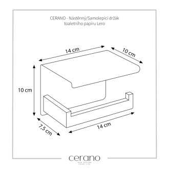 CERANO Nástěnný/Samolepící držák toaletního papíru Lero chrom CER-479494