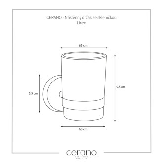 CERANO Nástěnný držák se skleničkou Lineo - chrom, mléčné sklo CER-479818
