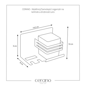 CERANO Nástěnný/Samolepící organizér na kelímek a drobnosti Lero chrom CER-479782
