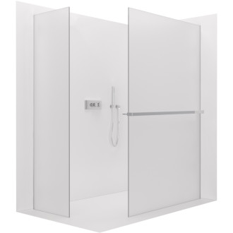 CERANO Sprchová zástěna Walk-in Onyx T L/P  +držák chrom, mléčné sklo 130x60