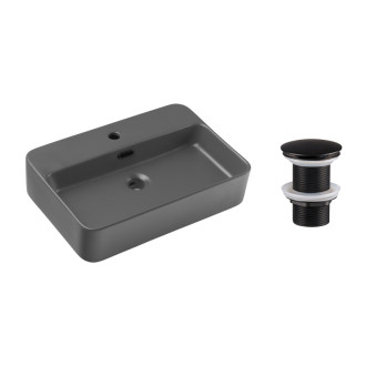 Comad SET-TRUST 2 MATT DARK GREY T201MBG-3 Umyvadlová sada se zátkou Click-Clack