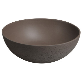 FORMIGO betónové umývadlo na dosku, Ø 39cm, tmavo hnedá