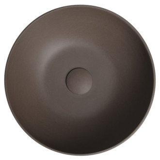 FORMIGO betónové umývadlo na dosku, Ø 39cm, tmavo hnedá