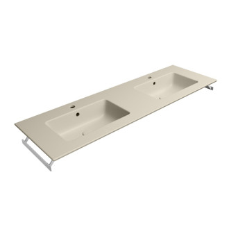 PURA keramické dvojumývadlo Slim 142x46cm, creta mat