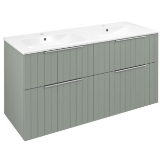 CIRASA umývadlová skrinka s dvojumývadlom 121x66x46cm, verde strip