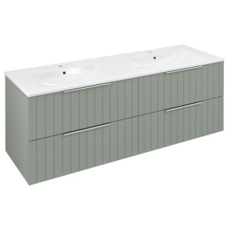 CIRASA umývadlová skrinka s dvojumývadlom 141x54x46cm, verde strip
