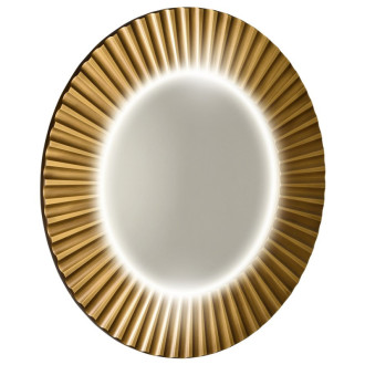 PRIDE okrúhle zrkadlo s LED osvetlením v ráme ø 90cm, bronz