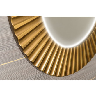PRIDE okrúhle zrkadlo s LED osvetlením v ráme ø 90cm, bronz