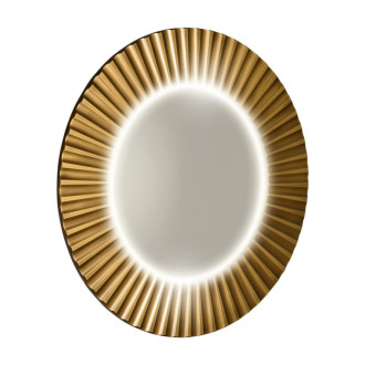 PRIDE okrúhle zrkadlo s LED osvetlením v ráme ø 75cm, bronz
