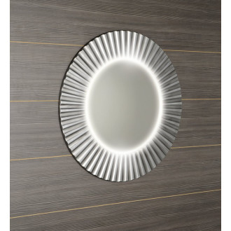 PRIDE okrúhle zrkadlo s LED osvetlením v ráme ø 75cm, strieborná