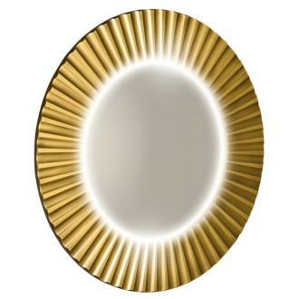 PRIDE okrúhle zrkadlo s LED osvetlením v ráme ø 90cm, zlato