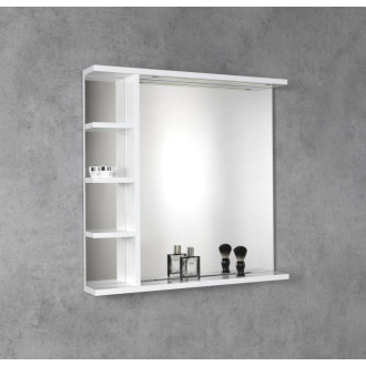 KORIN zrkadlo s LED osvetlením a policami 70x70x12cm
