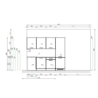 Kuchynský set KUCH109, 240 cm, biela arctic mat + dub arlington
