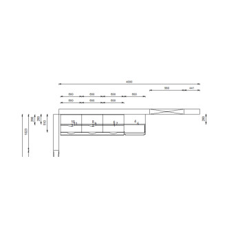 Kuchynský set KUCH108, 240 cm, kombinácia sivá onyx + dub arlington