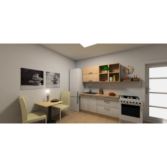 Kuchynský set KUCH110, 160 cm, kombinácia biela arctic + dub arlington