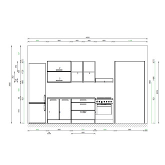 Kuchynský set KUCH110, 160 cm, kombinácia biela arctic + dub arlington