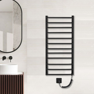 CERANO - Elektrický sušiak uterákov Ricardo - 187 W - čierna matná - 1160x550 mm