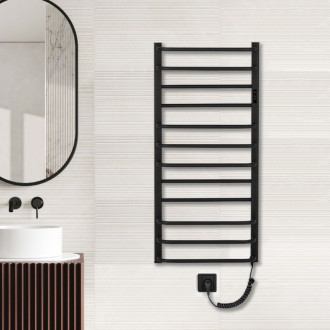 CERANO - Elektrický sušiak uterákov Ricardo, s displejom - 229 W - čierna matná - 1160x550 mm