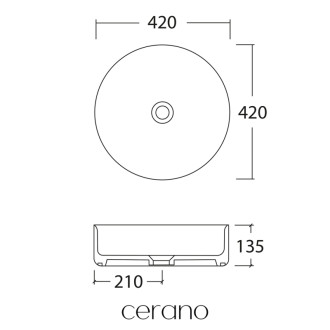 CERANO - Umývadlo keramické Marcello - na dosku - biela lesklá - Ø 42 cm