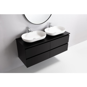 CERANO - Doska pod umývadlo Navira Slim - čierna matná - 121x46,5x1,8 cm