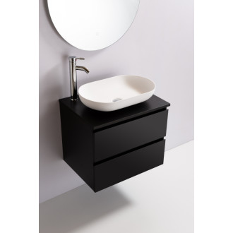 CERANO - Doska pod umývadlo Navira Slim - čierna matná - 61x46,5x1,8 cm