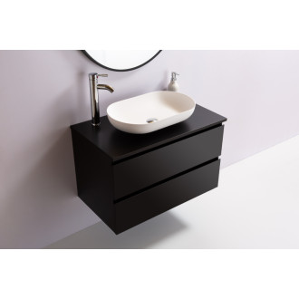 CERANO - Doska pod umývadlo Navira Slim - čierna matná - 81x46,5x1,8 cm
