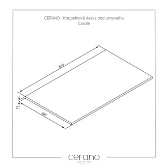 CERANO - Doska pod umývadlo Navira Slim - dub medový - 81x46,5x1,8 cm
